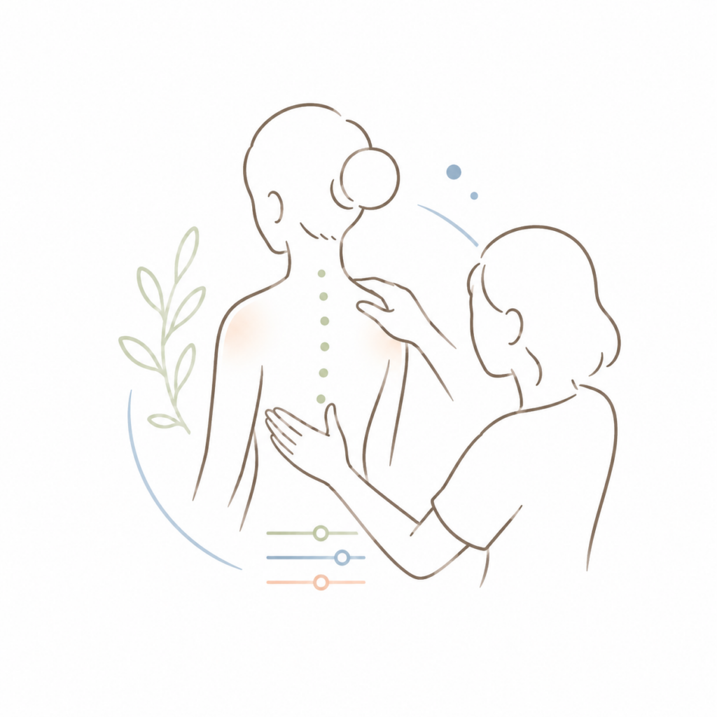 一人ひとりに合わせた施術のイラスト